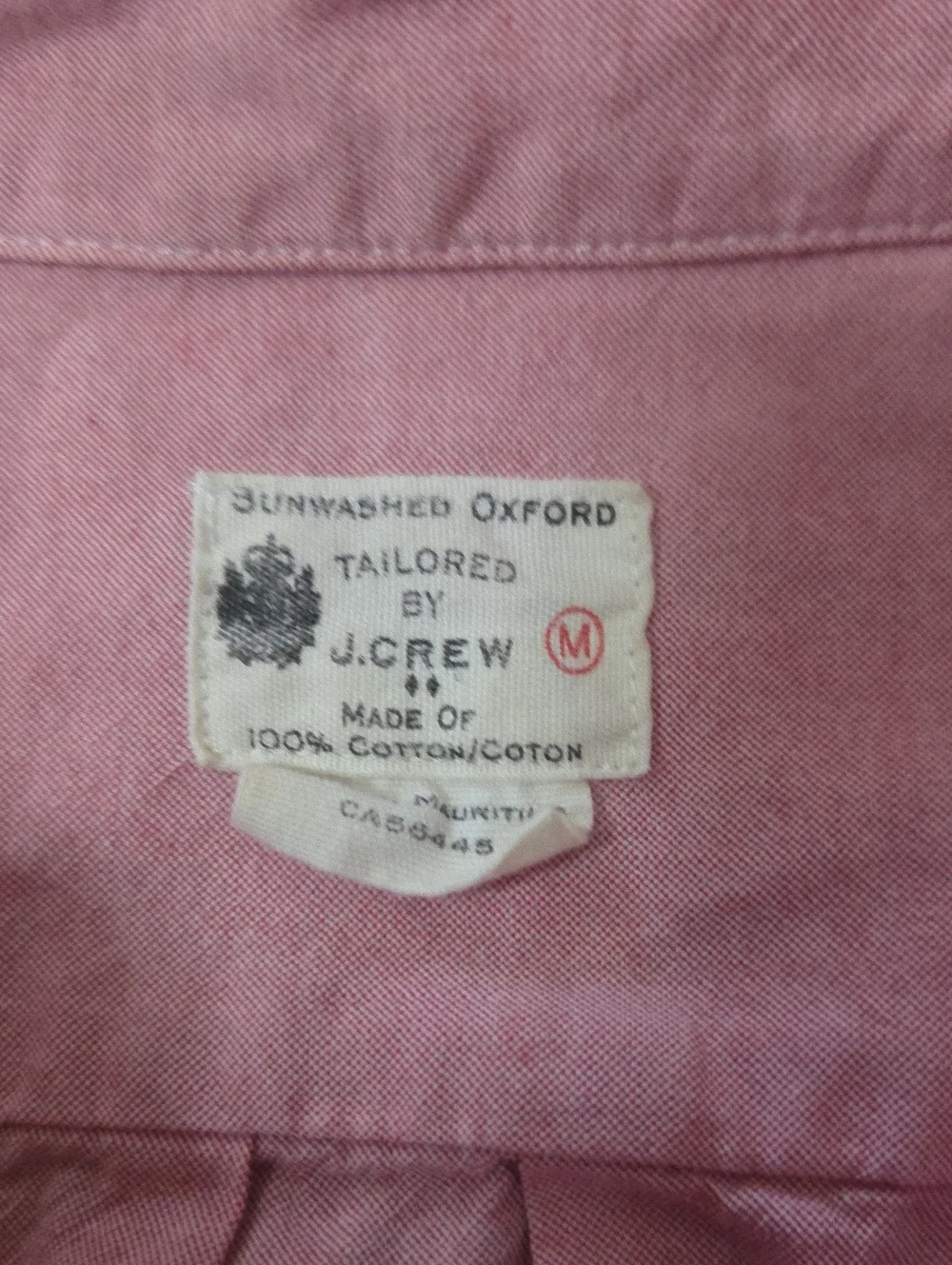 J Crew Men's Pink Oxford Short Sleeve